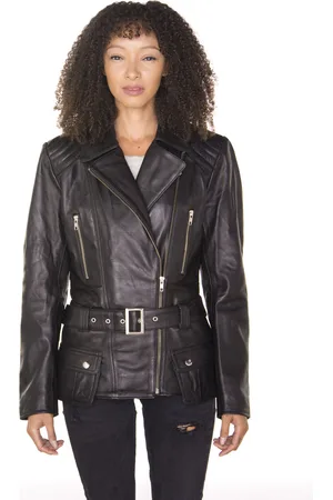 Infinity Lange Damen-Bikerjacke aus Leder – Quito