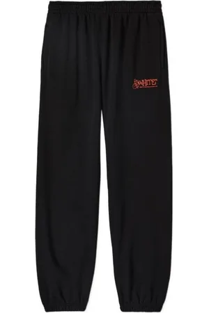 OFF-WHITE Graffiti Arrow Crew Design Schmale, schwarze Jogginghose mit Bundchen