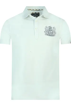 Aquascutum Aldis Crest Brust Logo Weißes Polo-Shirt