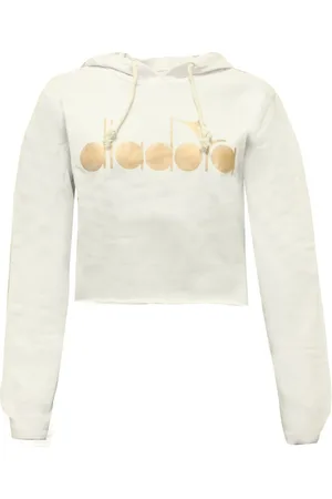 Diadora Cropped Womens White Hoodie