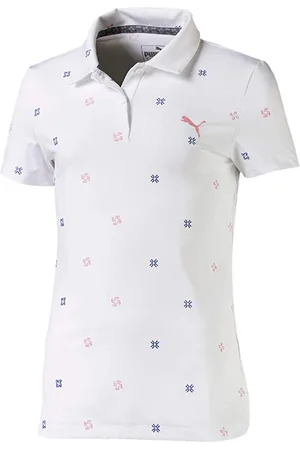 PUMA Drycell Ditsy Polo -Hemd Kurzarm weiße Mädchen Top 595453 01
