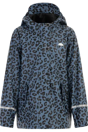 Schmuddelwedda Regenjacke Mädchen Blau Grau Schwarz Leo