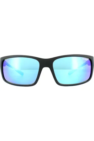 Arnette Wrap Mens Matt Black Blue Mirror Sonnenbrillen