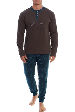 Kisses and Love KLP4 Herren-Winterpyjama mit langen Ärmeln