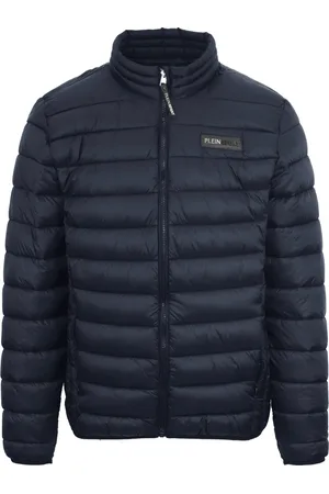 Philipp Plein Dunne wattierte Jacke in Marineblau mit Plein-Sport-Patch-Logo