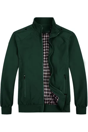 Allthemen Herren Bomberjacke mit Stehkragen, ¨¹bergangsjacke f¨¹r den Herbst, l?ssige Sportjacke Gr¨¹n