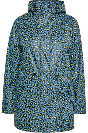 Schmuddelwedda Regenjacke in großen Größen Damen Stahlblau Limette Leo