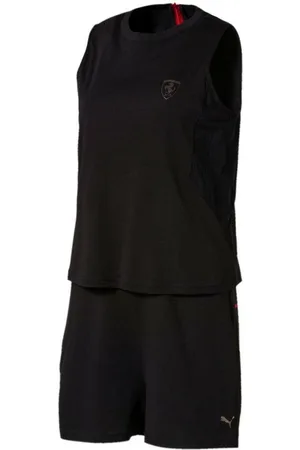 PUMA Womens Ferrari Sprunganzug alle in einem spielerischen ärmellosen schwarzen 572826 01