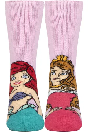 Heat Holders Wärmehalter Lite - Neuheit Disney Prinzessin Socken für Mädchen | Cinderella Ariel Gefrorene Belle - Ariel & Prinzessin