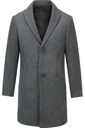 Allthemen Herren Lang Slim Fit Winter Warm Business Wollmantel