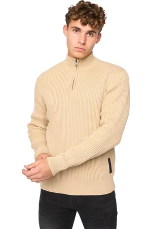 Crosshatch "Havaline" Pullover mit kurzem Reißverschluss für Herren (Weizen)