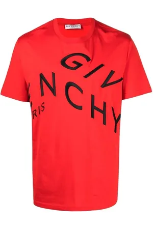 Givenchy Ubergroses rotes T-Shirt mit aufgesticktem -Logo