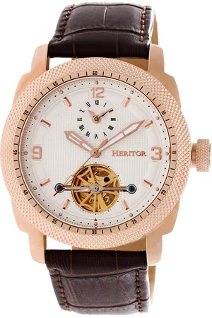heritor automatic Heritor Automatikuhr Helmsley Halbskelett mit Lederarmband