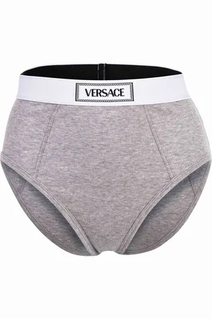 VERSACE Highleg Rib - Cotton Rib Elastic Canet Slip