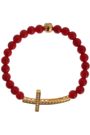 Nialaya CZ Cross Coral Gold Armband