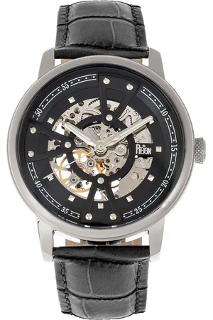 Reign Belfour Automatikuhr mit Skelett und Lederarmband