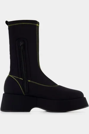 Ganni Retro-Flatform-Stiefeletten - - Synthetik