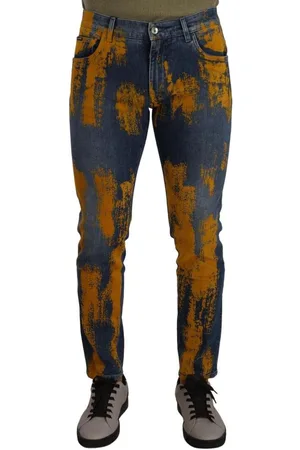 Dolce & Gabbana Gelb gefarbte Baumwoll-Skinny-Denim-Jeans