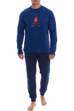 Kisses and Love KLP4 Herren-Winterpyjama mit langen Ärmeln