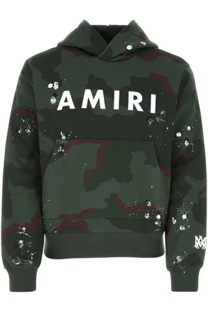 AMIRI Logo Camo Grüner Kapuzenpullover