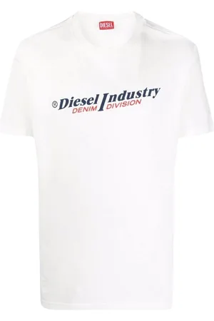 Diesel Weisses T-Shirt mit Industry Denim Division-Logo