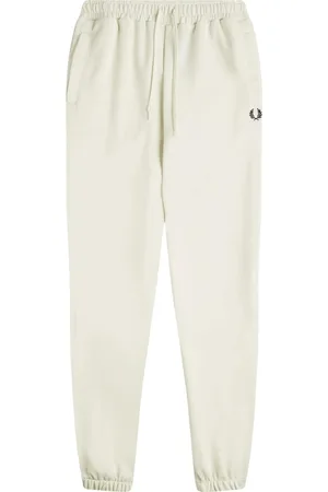 Fred Perry Cremefarbene Trainingshose mit Einsatzen von