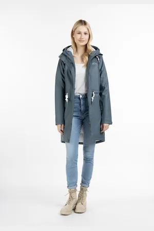 Icebound Wattierter Regenmantel Damen Blaugrau