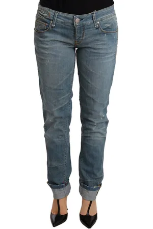 ACHT Denim-Jeans aus gewaschener Baumwolle mit gefaltetem Saum