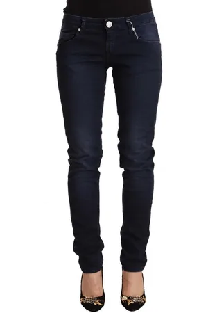ACHT Gewaschene Baumwolljeans mit niedriger Taille und schmaler Passform