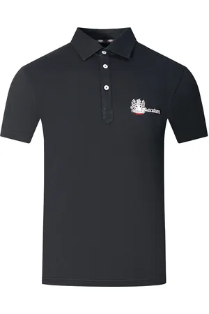 Aquascutum Aldis Brand London Logo Schwarzes Poloshirt