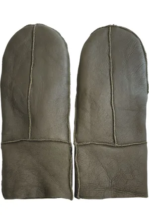 Infinity Grüne warme Handschuhe aus echtem Schaffellleder für Damen