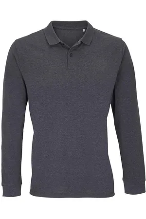 Sols "Planet" Poloshirt für Herren/Damen Unisex Langärmlig ( -Mergel)