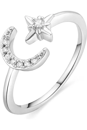 Luxenter Ily Ring, rhodiniert, mit glänzenden Zirkonen