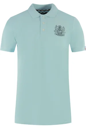 Aquascutum Branded Sleeve Hellblaues Poloshirt