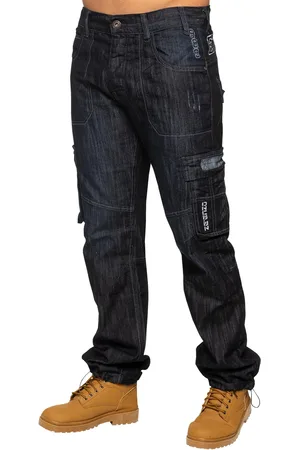Enzo | Herren Combat Denim Jeans - Dunkelblau