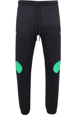 OFF-WHITE Green Diag Outline Design Schwarze Jogginghose mit Bundchen