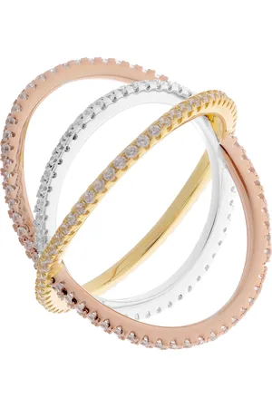 ORPHELIA Damen-Ring aus 925er Sterlingsilber, Gold/Silber/Roségold, ZR-7280