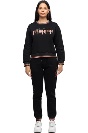 Tom Barron Damen Lässiger Trainingsanzug-Set mit Fashion-Print