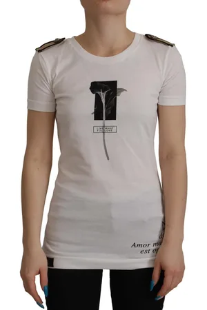 Dolce & Gabbana Amore Logo Kurzarm-T-Shirt aus Baumwolle