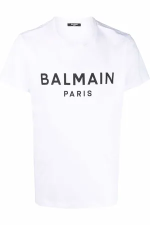 Balmain Paris Print Logo Weißes T-Shirt