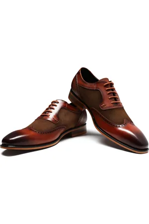 Allthemen Herrenschuh mit klassischer Ziernaht Business-Schuh Glattleder Halbschuhe