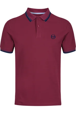Sergio Tacchini Ikonische Herren Dunkelrote Polo -Hemd