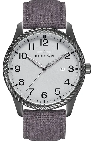 ELEVON Montre Crosswind avec bracelet en cuir recouvert de toile et date