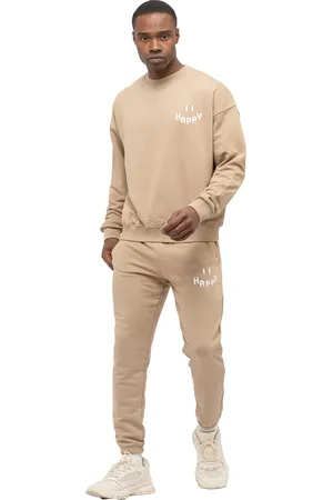 Tom Barron Herren-Trainingsanzug-Set Happy mit Stickerei in Oversize