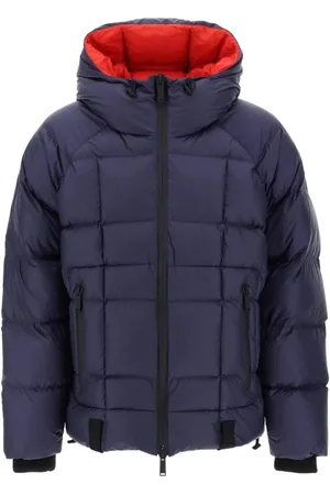 Dsquared2 Marineblaue Daunenjacke mit Kapuze von mit bedrucktem Logo