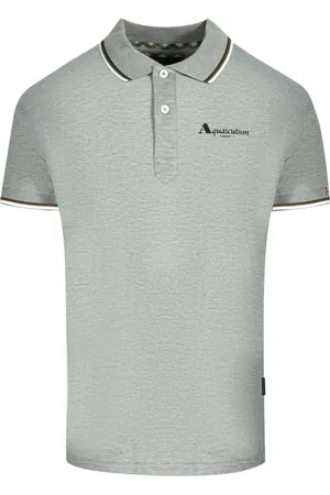 Aquascutum London Graues Poloshirt mit Spitze