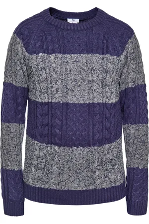 MO Strickpullover Herren marinegrau melange
