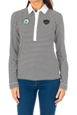 La Martina Langärmeliges Damen-Poloshirt mit kontrastierendem Reverskragen 2WPH66