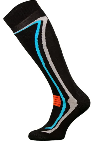 COMODO Unisex Chaussettes Ski avec Laine Merinos Hautes Longues Genou - Noir