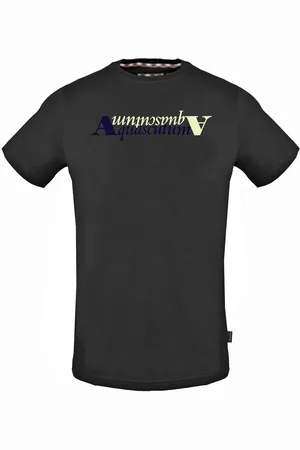 Aquascutum Reflexion Logo Schwarzes T-Shirt